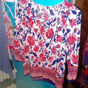 ❤️ EUC Artisan NY floral boho blouse